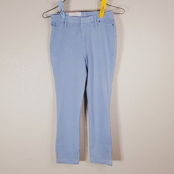Time And Tru Womens XS Extra Small Stretch Fitted Capri Pants Light Blue - Picture 1 of 7